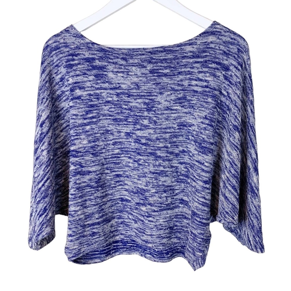 Anthropologie Postmark Heathered Blue Button Dolman Top Small
